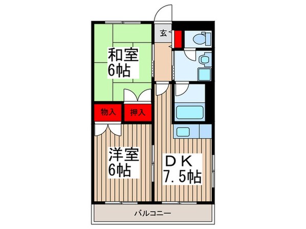 つるやハイツの物件間取画像